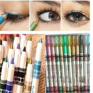 Glitter Lip Liner Eye Shadow Eyeliner Pen Makeup Cosmetic Sets 12 Colors